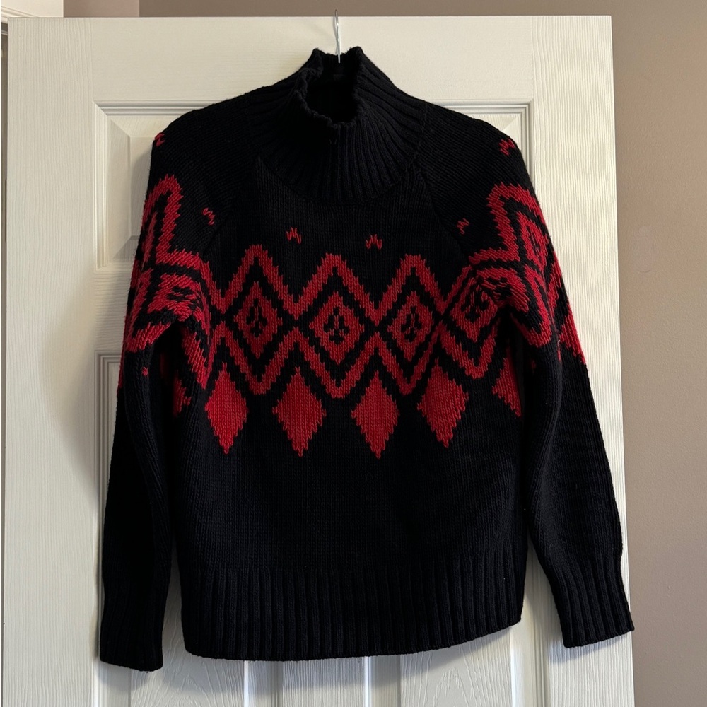 New turtleneck sweater, black and red.  Tags still on.  Banana Republic
